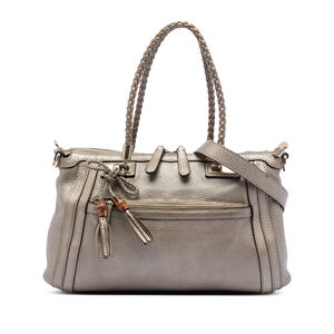 Pre-Loved Gucci Metallic Pebbled Calfskin Bella Satchel